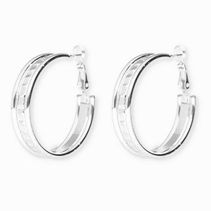 Boucles d'oreilles&nbsp;/&nbsp;cr&eacute;oles en acier Inox Silver