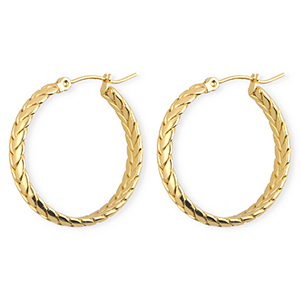 Boucles d'oreilles&nbsp;/&nbsp;cr&eacute;oles en acier Inox serpent Dor&eacute;