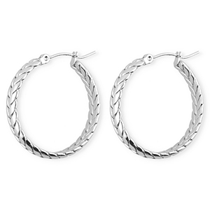 Boucles d'oreilles&nbsp;/&nbsp;cr&eacute;oles en acier Inox serpent Argent&eacute;