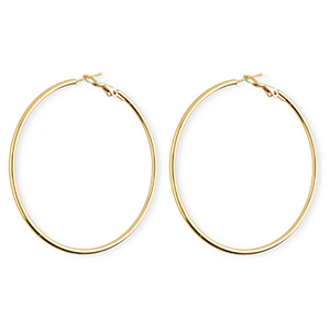 Boucles d'oreilles&nbsp;/&nbsp;cr&eacute;oles en acier Inox Dor&eacute;
