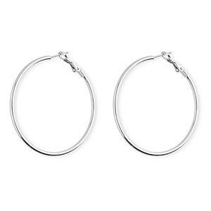 Boucles d'oreilles&nbsp;/&nbsp;cr&eacute;oles en acier Inox Argent&eacute;
