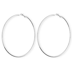 Boucles d'oreilles&nbsp;/&nbsp;cr&eacute;oles en acier Inox Argent&eacute;