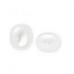 Imitations perles d&rsquo;eau douce ovale trou vertical Blanc