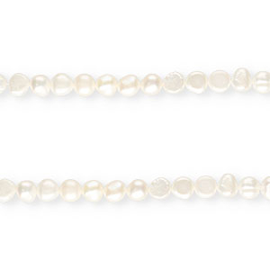 TQ Perles d'eau douce nugget rond  9mm Blanc naturel