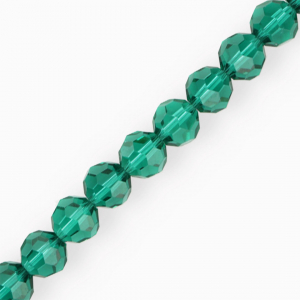 Perles &agrave; facettes rondes 12 mm Vert sarcelle