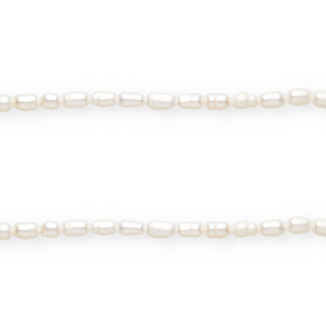 Perles d'eau douce imparfaites grain de riz 6x4mm"" Blanc naturel