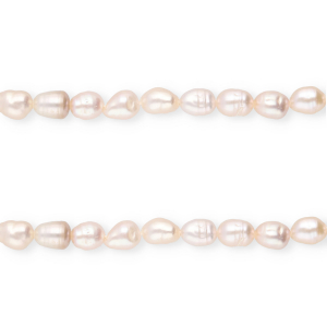Perles d&rsquo;eau douce imparfaites grain de riz" Rose coquillage
