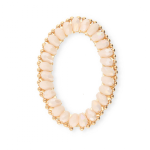 Pendentifs facett&eacute;es ovale Rose nude AB-dor&eacute;