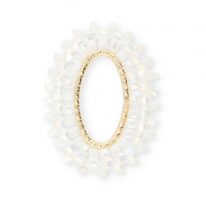 Pendentifs facett&eacute;es ovale Blanc AB-dor&eacute;