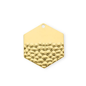 Breloques en acier Inox hexagone Dor&eacute;
