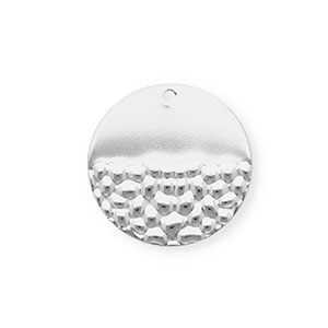 Breloques en acier Inox rond Argent&eacute;
