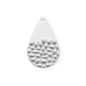 Breloques en acier Inox goutte Argent&eacute;
