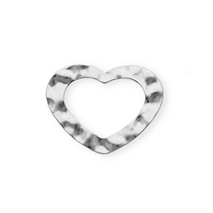 Appr&ecirc;ts en acier Inox connecteur coeur Argent&eacute;