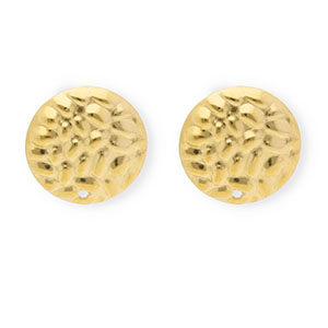 Appr&ecirc;ts en acier Inox boucles d'oreilles / puces d&rsquo;oreilles rond avec anneau Dor&eacute;