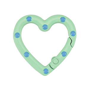 Appr&ecirc;ts color&eacute;s anneau porte-cl&eacute;s coeur Vert-bleu