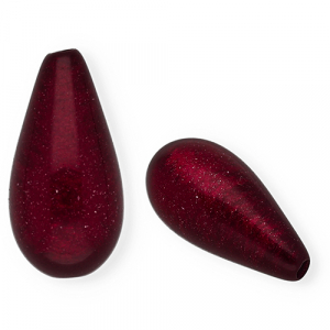 Perles Super Polaris Elements en forme de goutte shiny Rouge vin de baies