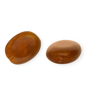 Perles acryliques ovale Marron-marron camel-blanc marbr&eacute;