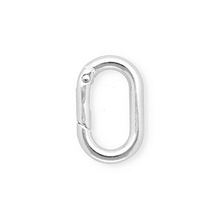 Appr&ecirc;ts anneau porte-cl&eacute;s mousqueton ovale Argent&eacute;