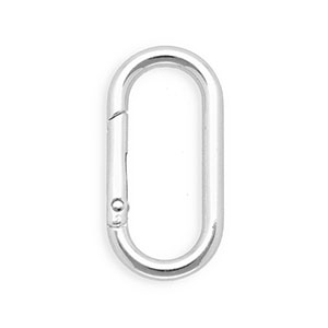 Appr&ecirc;ts anneau porte-cl&eacute;s mousqueton ovale Argent&eacute;