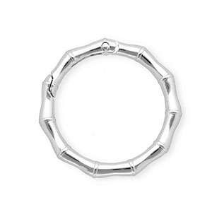 Appr&ecirc;ts anneau porte-cl&eacute;s mousqueton anneau effet bambou Argent&eacute;
