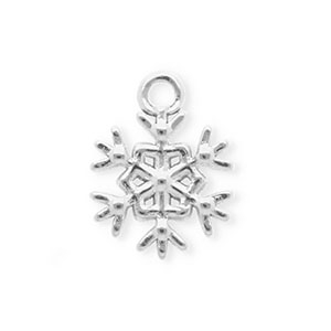 Breloques en acier Inox flocon de neige Argent&eacute;