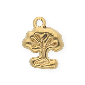 Breloques en acier Inox arbre Dor&eacute;