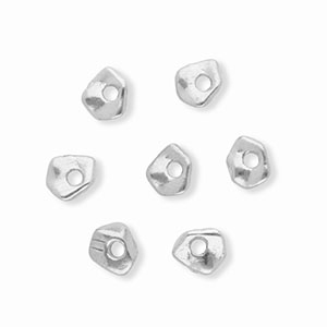 Perles en acier Inox spacer nugget Argent&eacute;