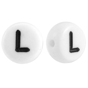 Perles acryliques alphabet lettre L blanc