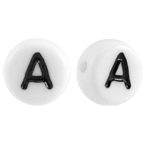 Perles acryliques alphabet lettre A blanc
