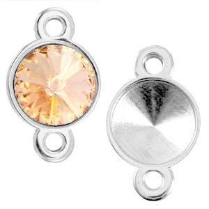 Sertis en m&eacute;tal DQ/connecteur pour chaton Rivoli 12mm argent&eacute; antique (sans nickel)