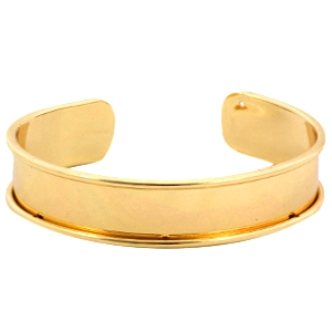 M&eacute;tal DQ support bracelet (pour cuir/cordon 10mm) Dor&eacute; (sans nickel)