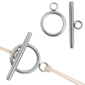 Appr&ecirc;ts en acier inox fermoir T argent&eacute; (inox)