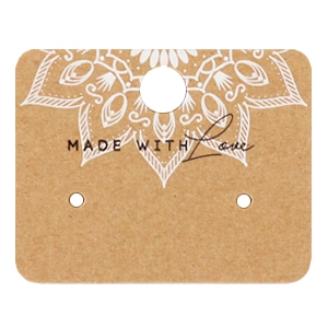 Cartes &agrave; bijoux "made with love" marron