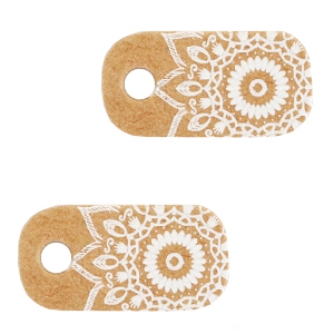 Cartes &agrave; bijoux "made with love" marron