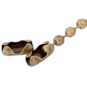 Embout / fermoir DQ pour cha&icirc;ne &agrave; billes 2mm Dor&eacute; antique 