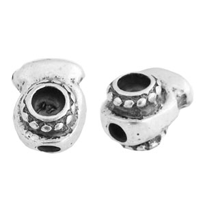 Perles en m&eacute;tal TQ avec serti 4mm argent&eacute; antique