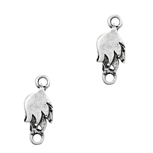 Breloques en m&eacute;tal TQ connecteur plumes argent&eacute; antique