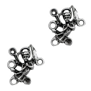 Breloques en m&eacute;tal TQ connecteur/serti ange pour Swarovski PP32 argent&eacute; antique