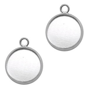Sertis en m&eacute;tal 1 anneau pour cabochon 12mm argent&eacute; antique