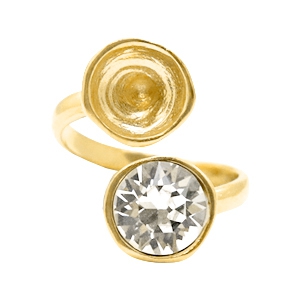 Appr&ecirc;ts en m&eacute;tal DQ support de bague avec sertis pour SS39 dor&eacute; (sans nickel)