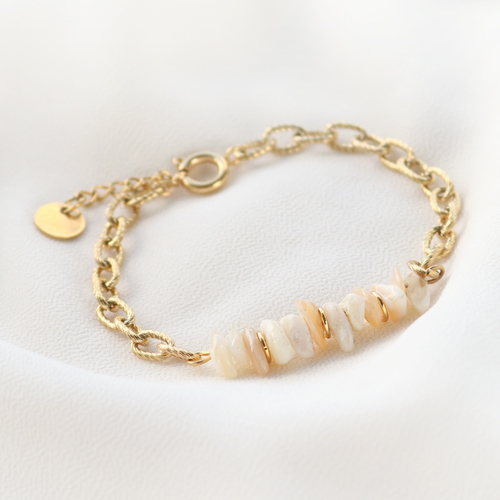 Vous pouvez r&eacute;aliser ces combinaisons avec les toujours tr&egrave;s populaires jaseron en acier inox et perles en pierre naturelle : 