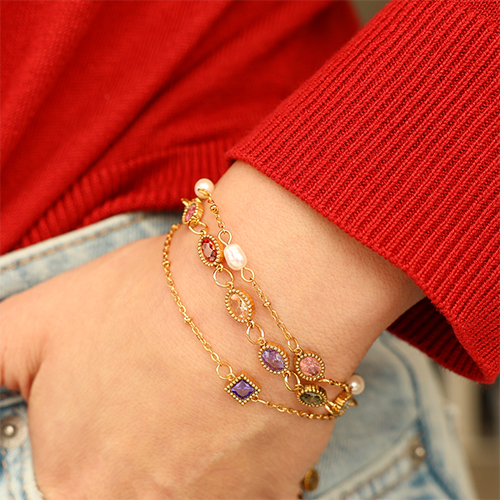 Mix&match breloques en acier inoxydable et connecteurs avec zirconium