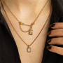 Bijoux minimalistes avec breloques en inox avec strass 