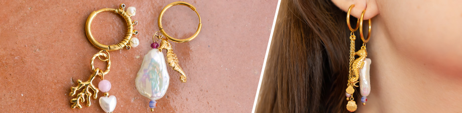 Nouvelles créoles en acier inoxydable avec anneau Nouvelles créoles en acier inoxydable avec anneau