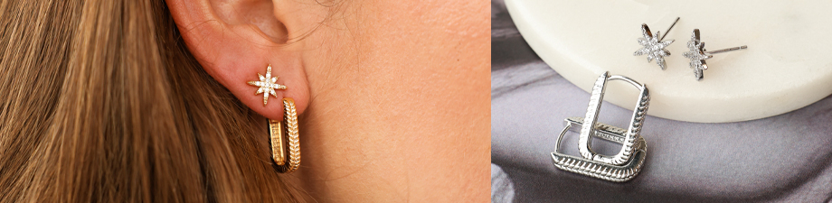 NOUVEAU! Boucles d'oreilles en laiton TQ avec zirconium NOUVEAU! Boucles d'oreilles en laiton TQ avec zirconium