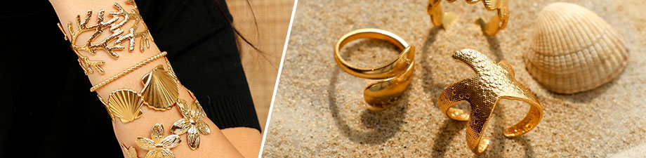 Bracelet et bague tendance en acier inoxydable Bracelet et bague tendance en acier inoxydable