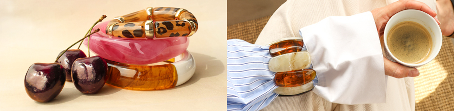 Superbe collection de bracelets en résine et métal Superbe collection de bracelets en résine et métal