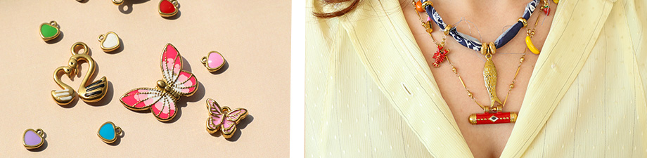 Superbe collection de breloques en acier inoxydable