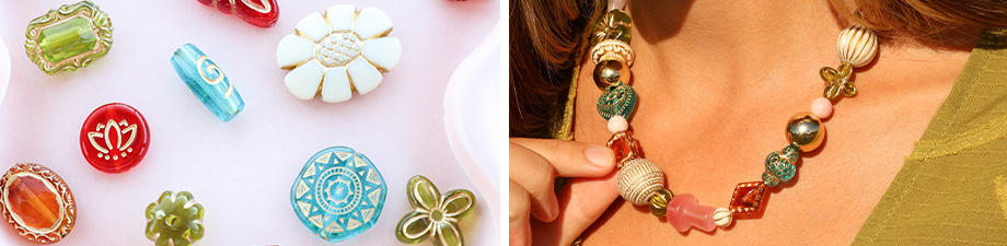 Nouvelle série de perles acryliques avec détails dorés Nouvelle série de perles acryliques avec détails dorés