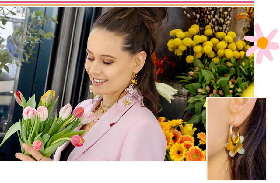 Perles et breloques fleurs